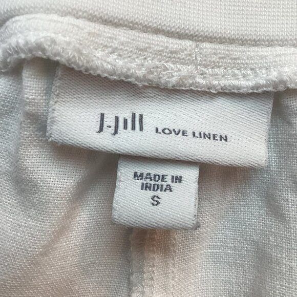 J. Jill Love Linen Womens Small White Pants 100% Linen Made In India - Picture 10 of 12